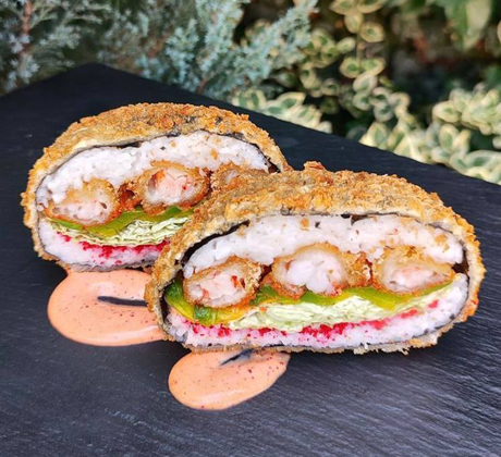 Суши бургер з креветкою